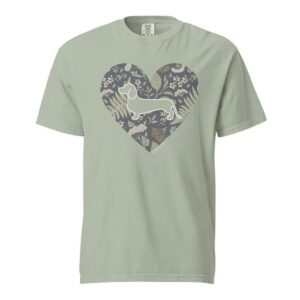 Botanical Pup Heart Dachshund Unisex Shirt 1