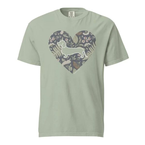 Botanical Pup Heart Dachshund Unisex Shirt 1
