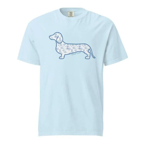 Dachshund Shirt Blue Toile Doxie 1
