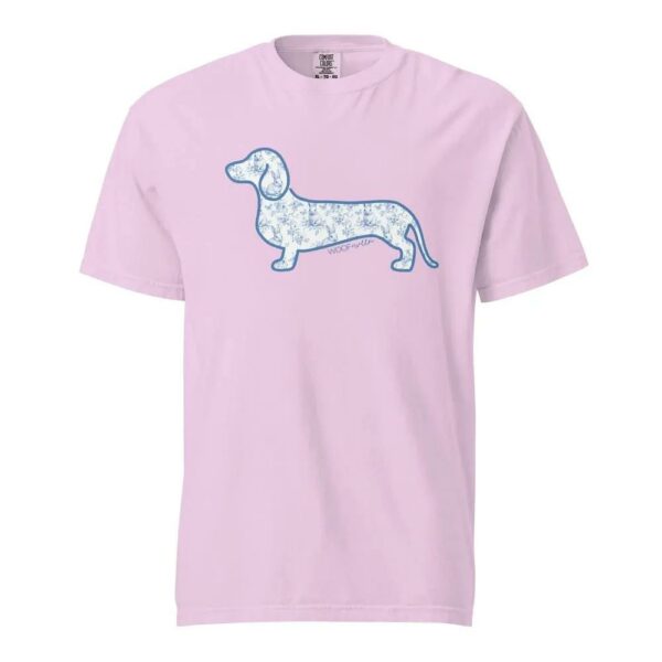 Dachshund Shirt Blue Toile Doxie 2