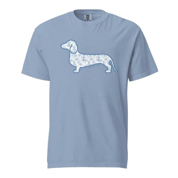 Dachshund Shirt Blue Toile Doxie 3