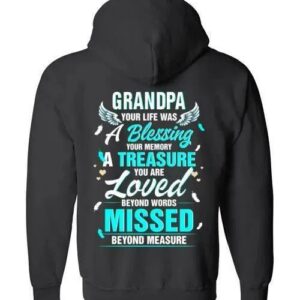 Grandpa Your Life Was A Blessing Full Zip Hoodie 1